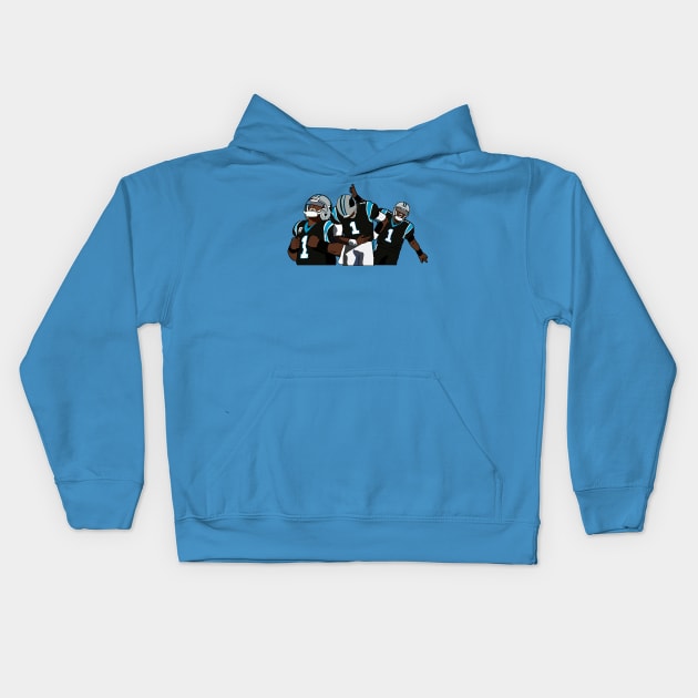 Cam Newton Touchdown Celebrations Carolina Panthers NFL Kids Hoodie by xavierjfong